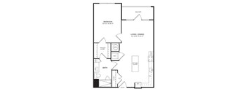 A black and white image of a floor plan for a home.
