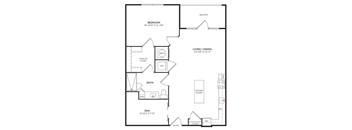 A black and white image of a floor plan for a home.