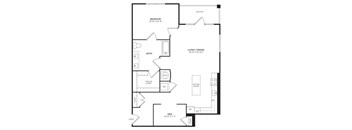 A black and white image of a floor plan for a home.