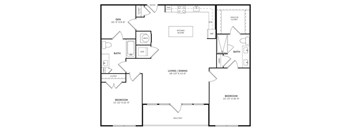 A black and white image of a house floor plan.