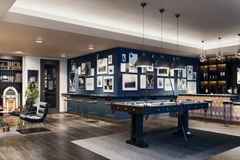 Pool table at Windsor Interlock, Atlanta, Georgia