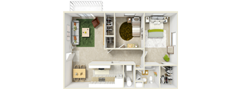 2 Bedroom 1 Bath - 935 SF