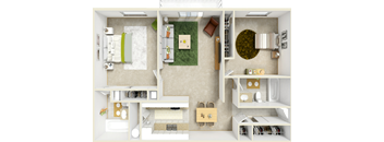 2 Bedroom 2 Bath - 980 SF