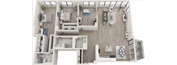a234 floor plan  1 bedroom with 2 baths  1192 square feet