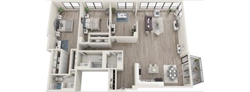 a234 floor plan  1 bedroom with 2 baths
