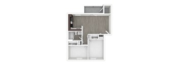 A white image of a kitchen with a sink and a fridge.