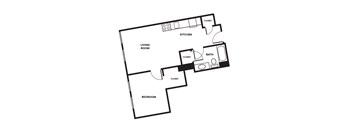 A black and white image of a floor plan of a house.