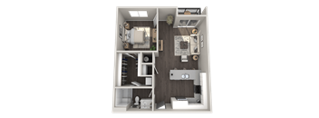 a1 floor plan  1 bedroom with 2 baths  129