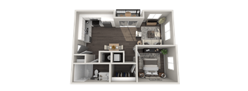 a1 floor plan  1 bedroom with 2 baths  129796