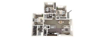 a 3d rendering of a floor plan of a house