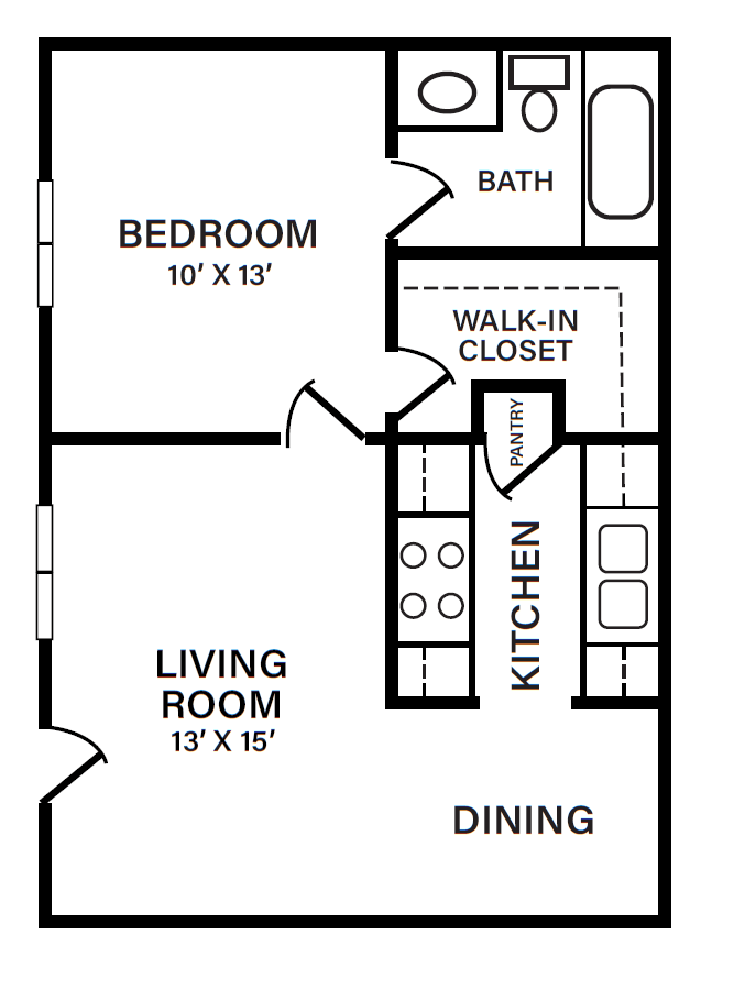 a floor plan of a house with bedrooms and a living room and a dining room