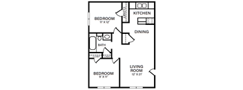 2 Bed - 1 Bath | 682 sq. ft.