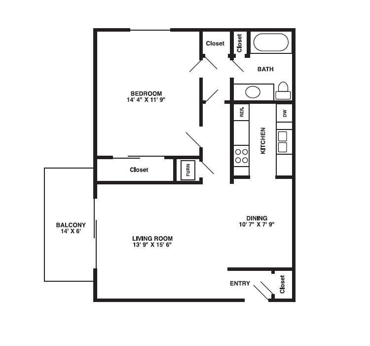 Model 1B - 760 sq. ft.