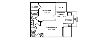 1 Bed | 1 Bath - 640 sq. ft.