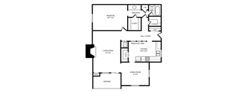 1 Bedroom - 1 Bath - Fireplace