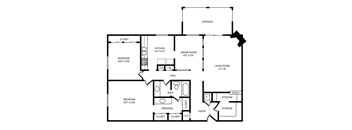 2 Bedroom - 1 Bath - Fireplace