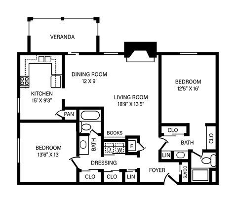 2 Bedroom - 2 Bath - Fireplace