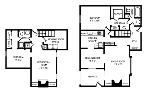2 Bedroom - 2 Bath - Maisonette