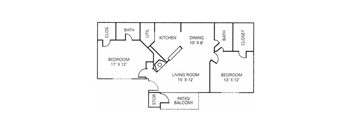Floor Plan - 2BR - 2BA - 1018