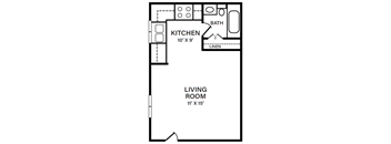 Studio - 1 Bath | 336 sq. ft.