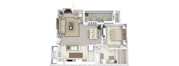 a floor plan of a house with a bedroom and a living room