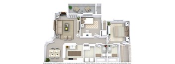 a floor plan of a home with bedrooms and a living room