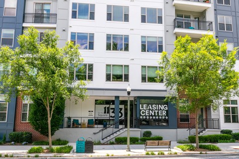 the building in which the leasing center is located