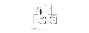 a floor plan of the chambord 2 bedroom apartment