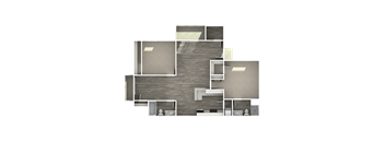 A black and white image of a house layout.