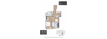 A 1 bedroom apartment with 1 bathroom and 827 square feet.