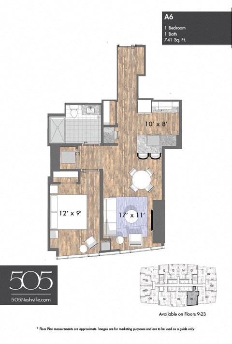 A 1 bedroom apartment with 1 bathroom and 827 square feet.