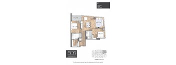A 2-bedroom apartment with 2 bathrooms and 1,075 square feet.