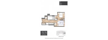 A drawing of a floor plan for an apartment labeled A3.