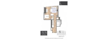 A floor plan for a studio apartment measuring 18 by 66 square feet.