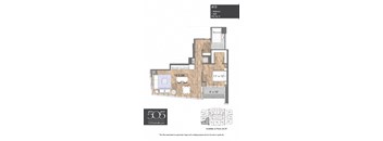 A 1 bedroom apartment with 1 bathroom and 805 square feet.