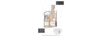 A 1 bedroom apartment with 1 bathroom and 700 square feet.