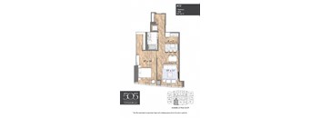 A 1-bedroom apartment with 1 bath and 827 square feet.