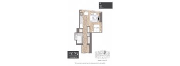 A floor plan for a studio apartment measuring 18 by 63 square feet.