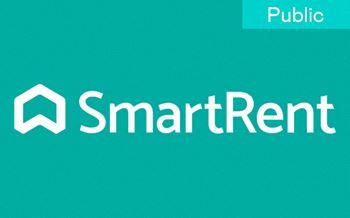the smartrent logo on a blue background with the word smartrent