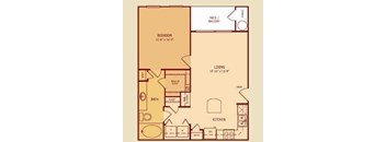 Broadstone Colonnade Apartments in San Antonio, TX One Bedroom Floor Plan