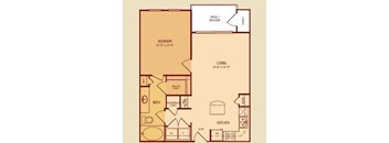 Broadstone Colonnade Apartments in San Antonio, TX One Bedroom Floor Plan