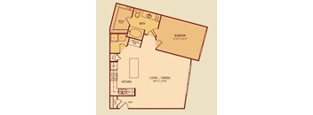 Broadstone Colonnade Apartments in San Antonio, TX One Bedroom Floor Plan