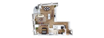 an overhead view of a floor plan of a house
