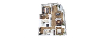 floor plan of a house top view of living room and kitchen