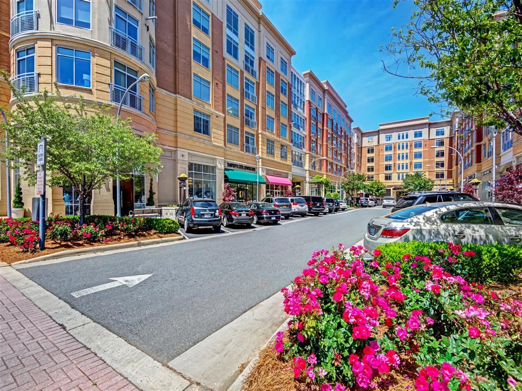 a city street with cars parked in front of tall buildings