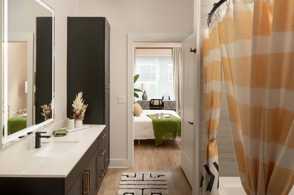 bathroom and bedroom