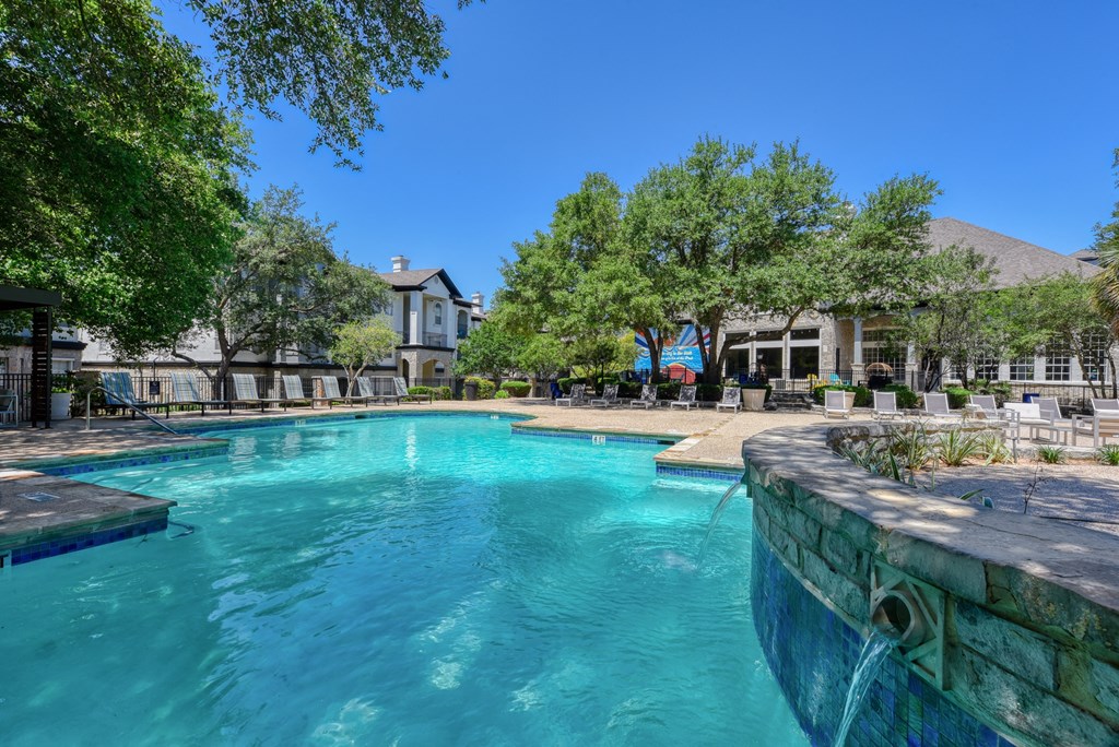 take a dip in the resort style pool