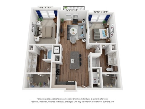 the cypress floor plan  1 bedroom  1199 sq ft