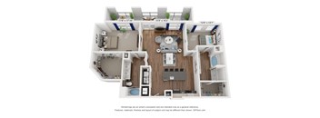 a 1 bedroom floor plan with a bathroom and a living room
