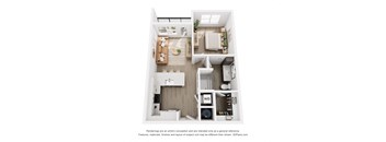 a 3 bedroom floor plan with a bedroom and a living room